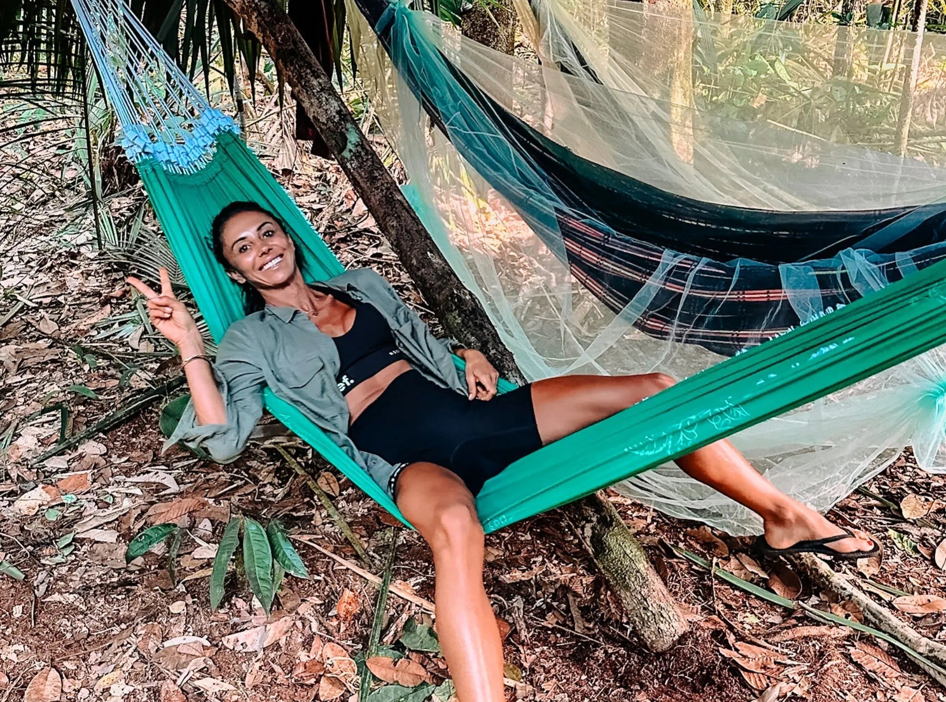Lying in a hammock in the amazon jungle