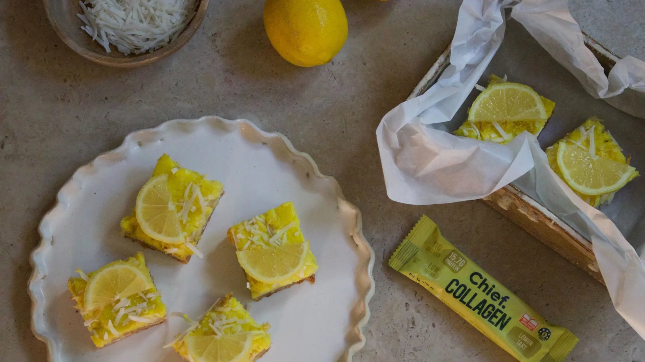 Gluten-free Lemon Tart Collagen Slice - Chief Nutrition
