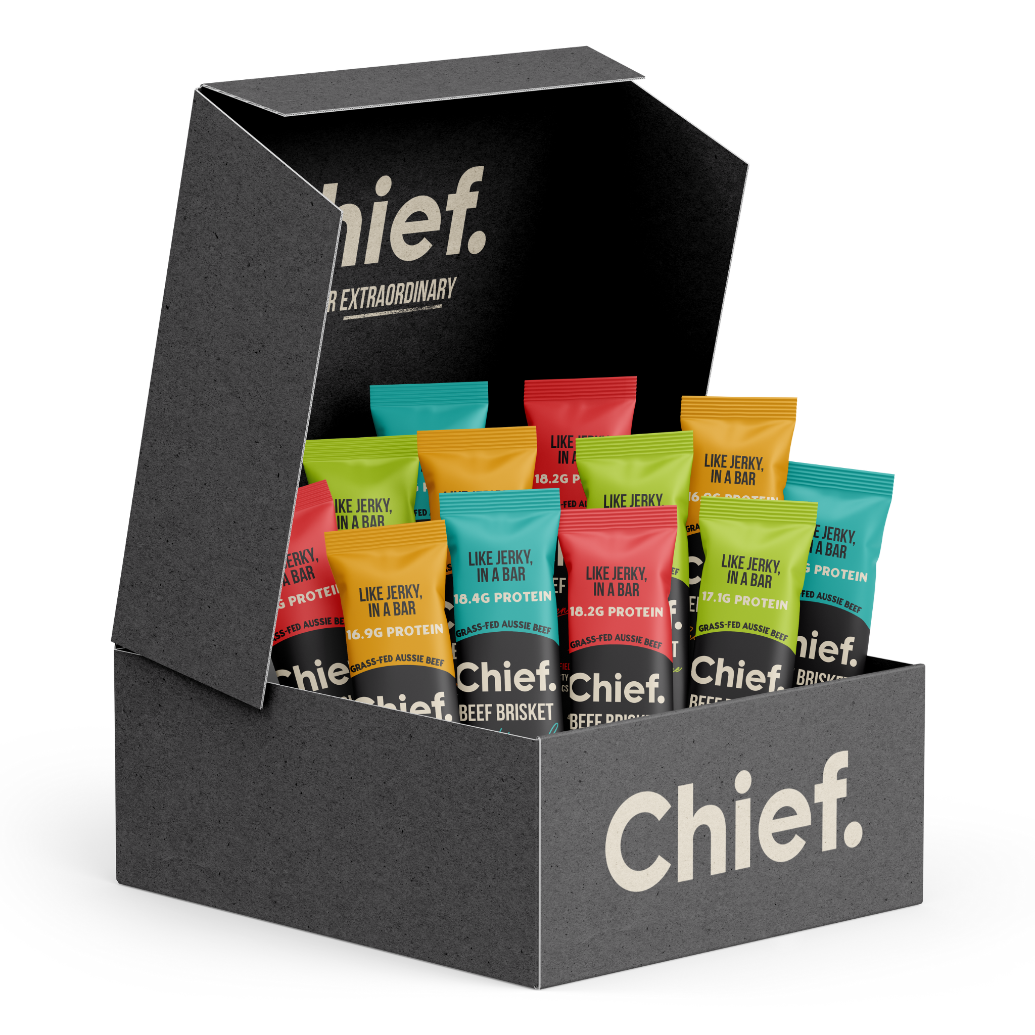 Organic Beef Bars Mixed Box (12 x Bars) Chief Nutrition