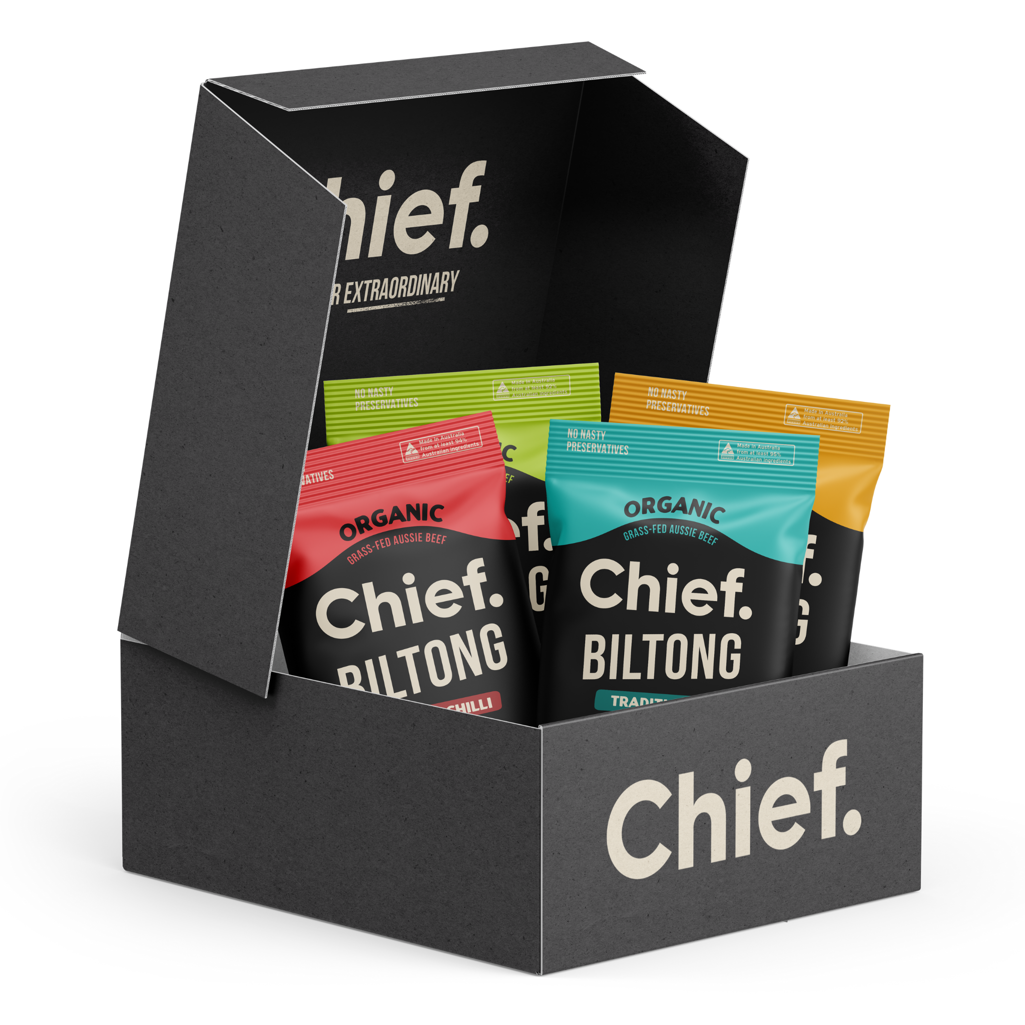 Organic Biltong Sample Pack (4 x 30g bags) Chief Nutrition
