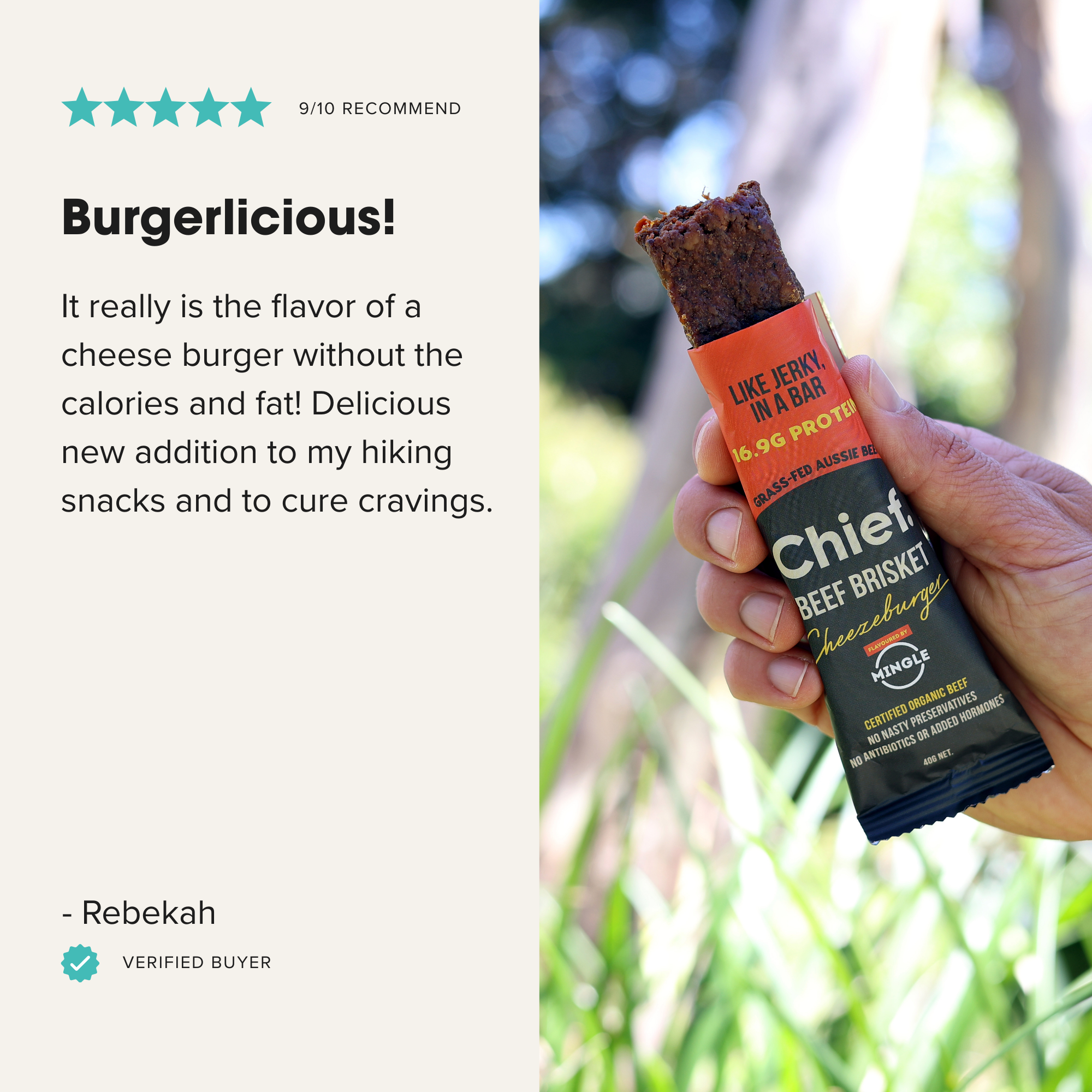 Organic Beef Bars - Cheezeburger (12 bars) *LIMITED EDITION*