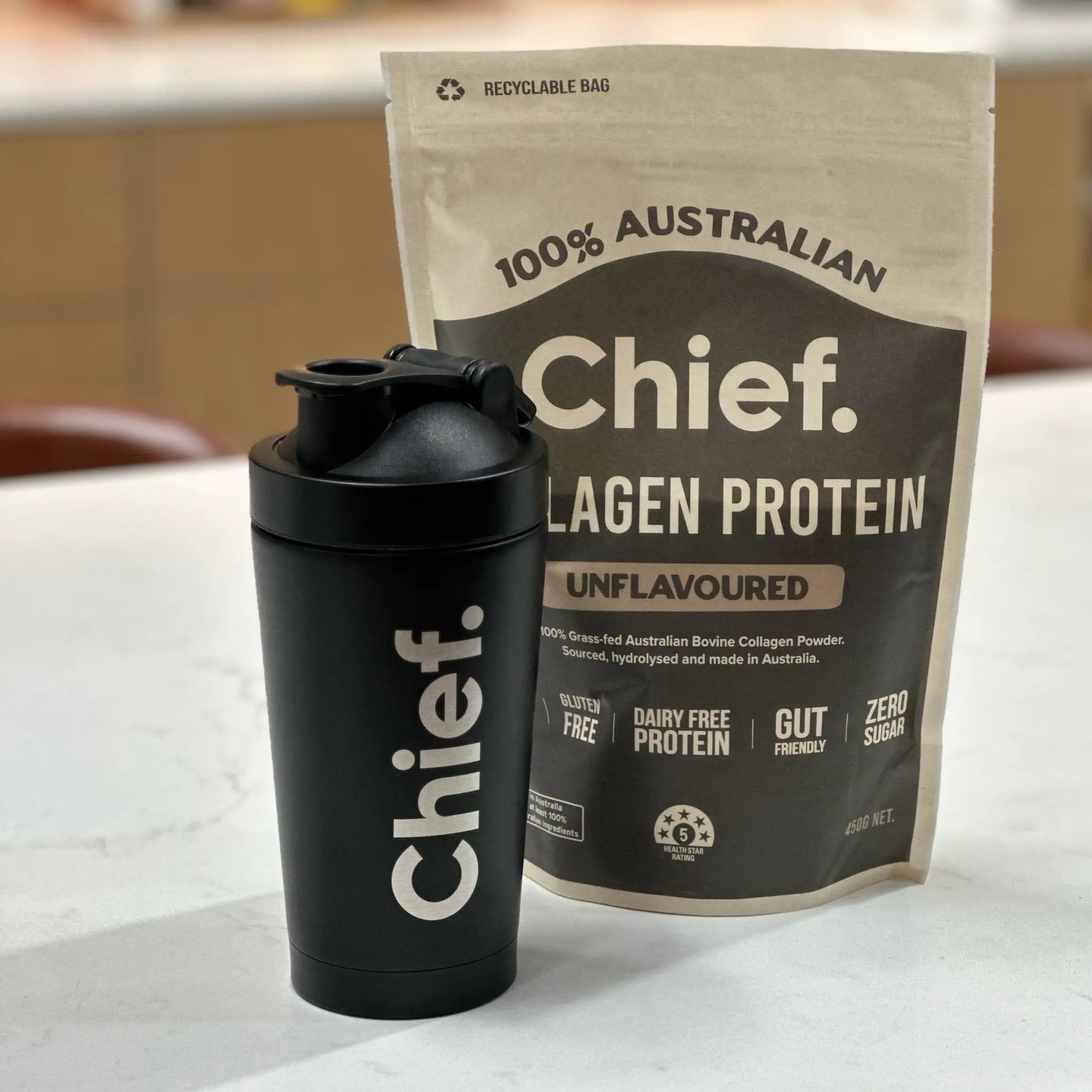 Chief Stainless Steel Protein Shaker 500ml