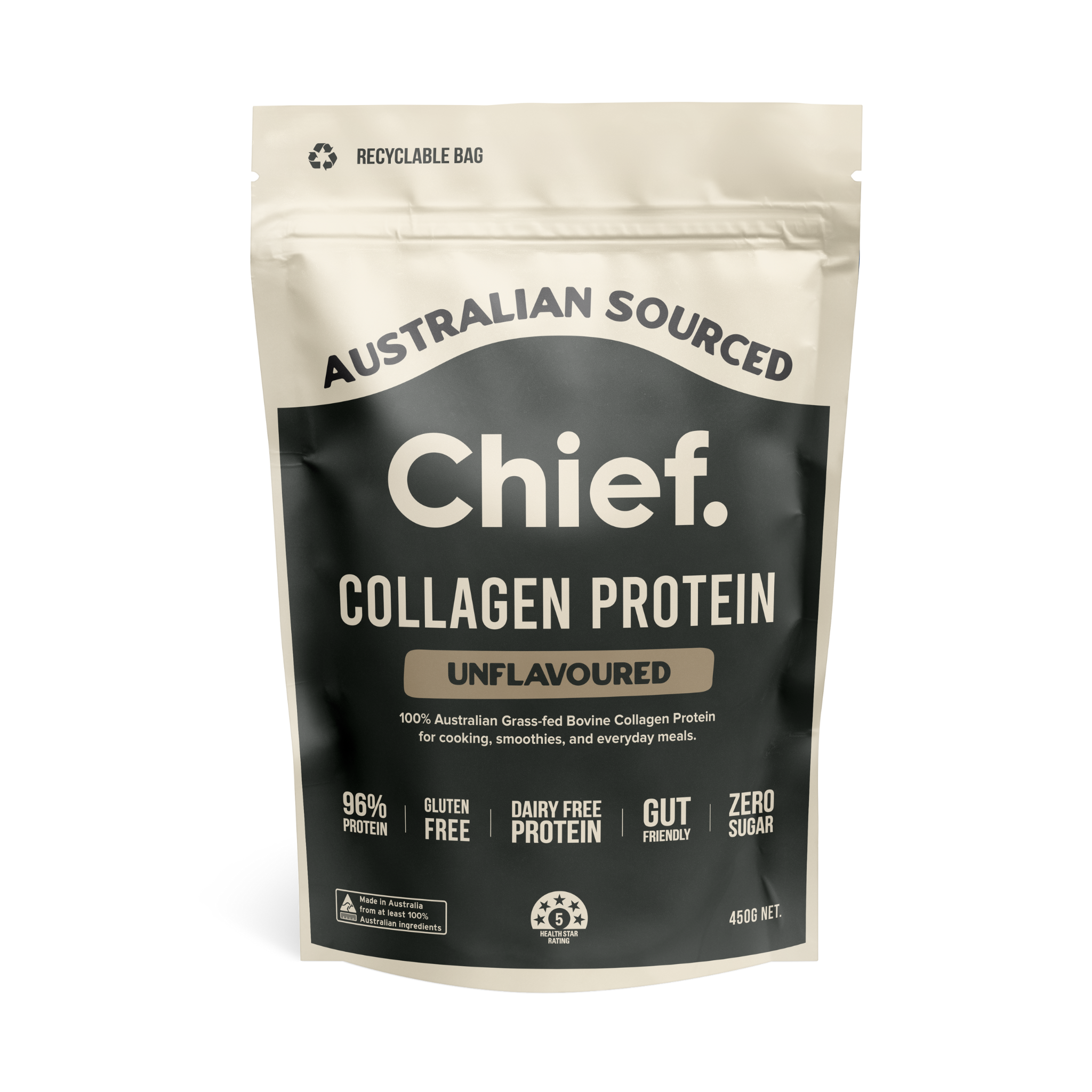 Grass-fed Collagen Protein Powder - Unflavoured (30 serves) (Copy) Chief Nutrition