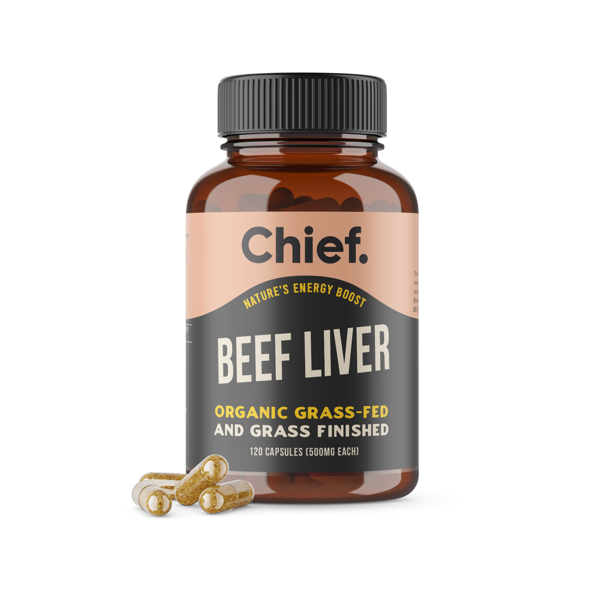 Organic Beef Liver Energy Boost (120 Capsules) Chief Nutrition