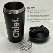 Chief Stainless Steel Protein Shaker 500ml