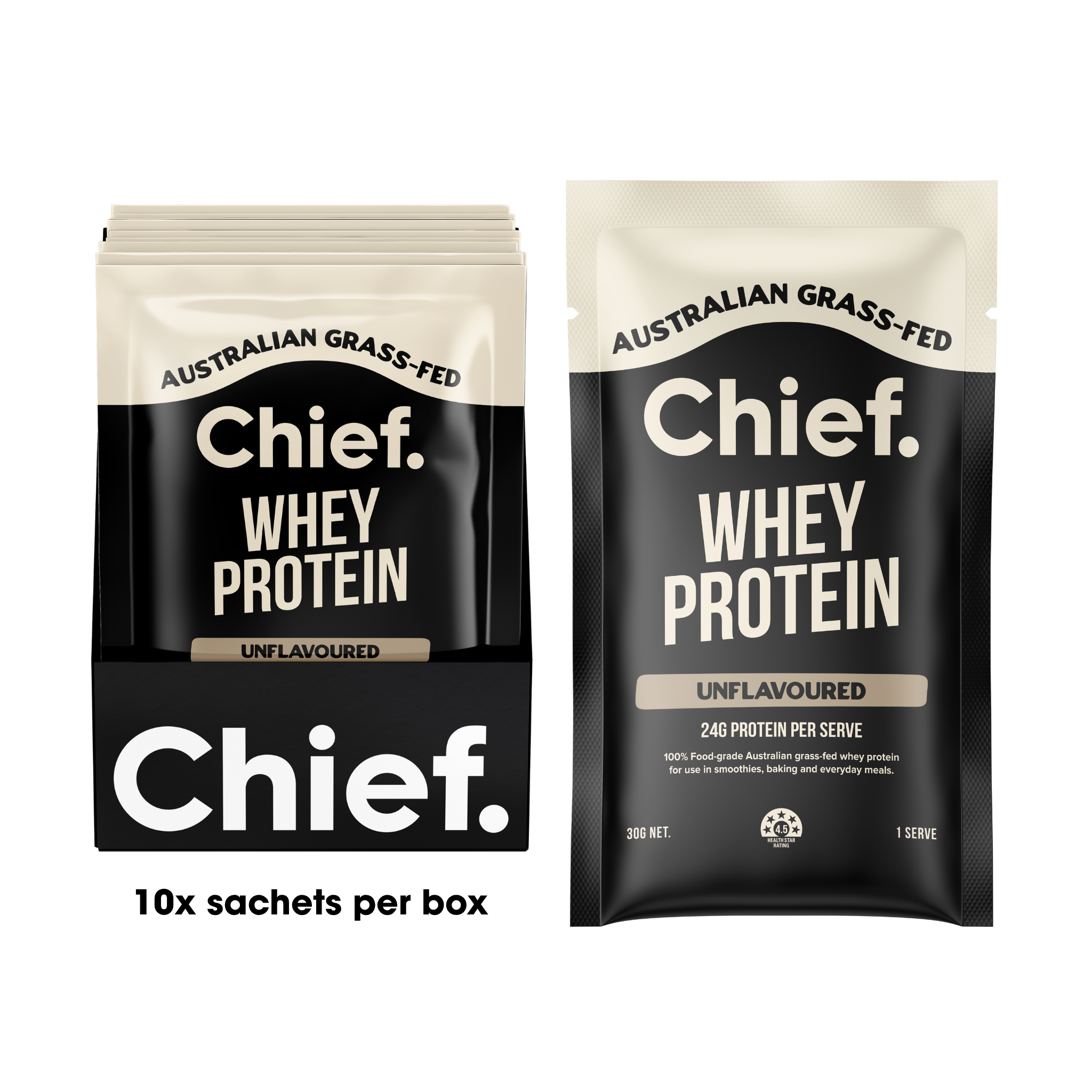 Grass-fed Whey Protein Powder - Unflavoured