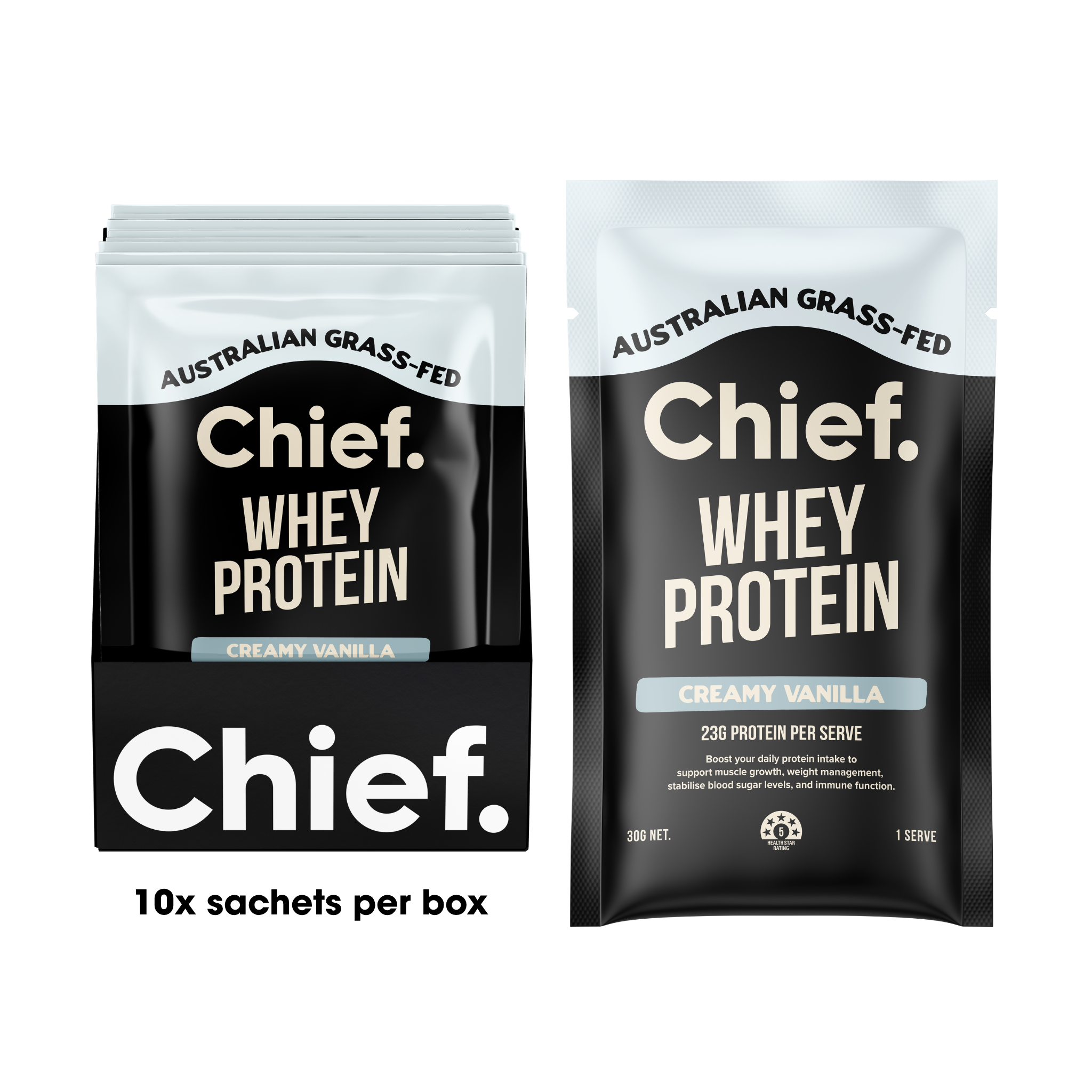 Grass-fed Whey Protein Powder - Creamy Vanilla