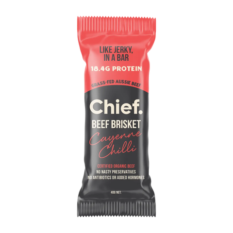 Chilli Beef Bars (12 bars) - SHORT DATED Meat Bar Chief Nutrition