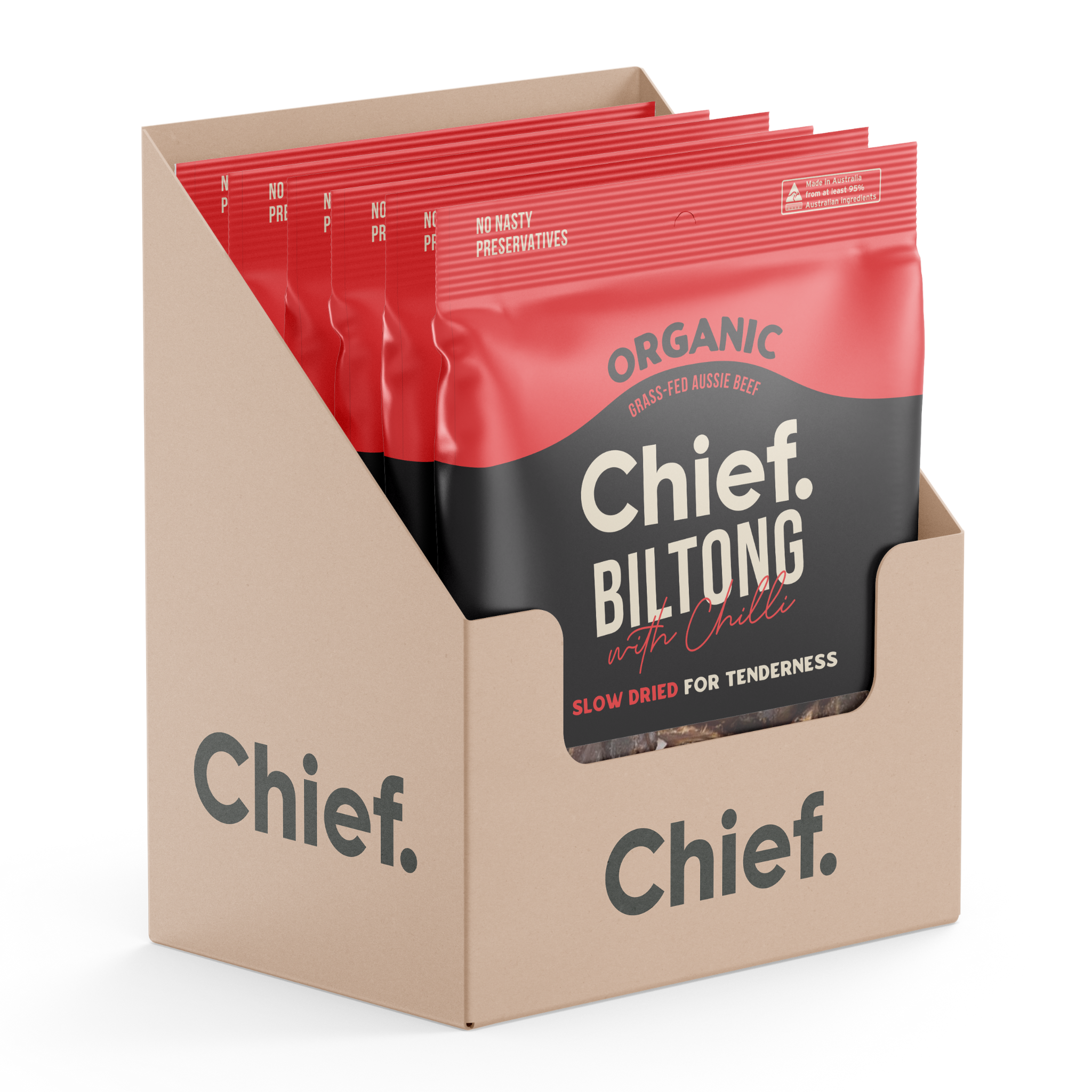 Organic Biltong - Cayenne Chilli (30g and 90g) Chief Nutrition