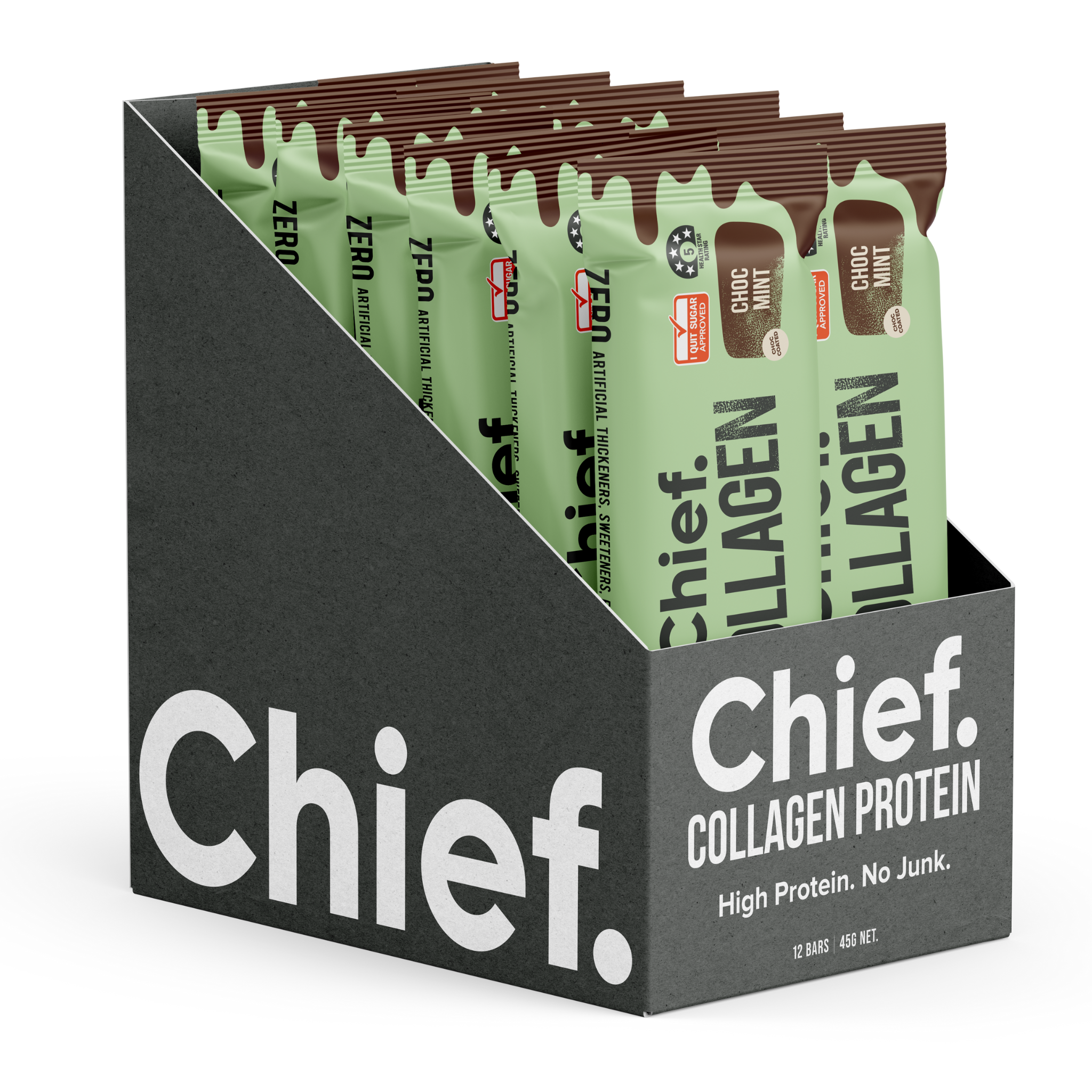 Collagen Protein Choc Mint Bar (12 bars) Chief Nutrition