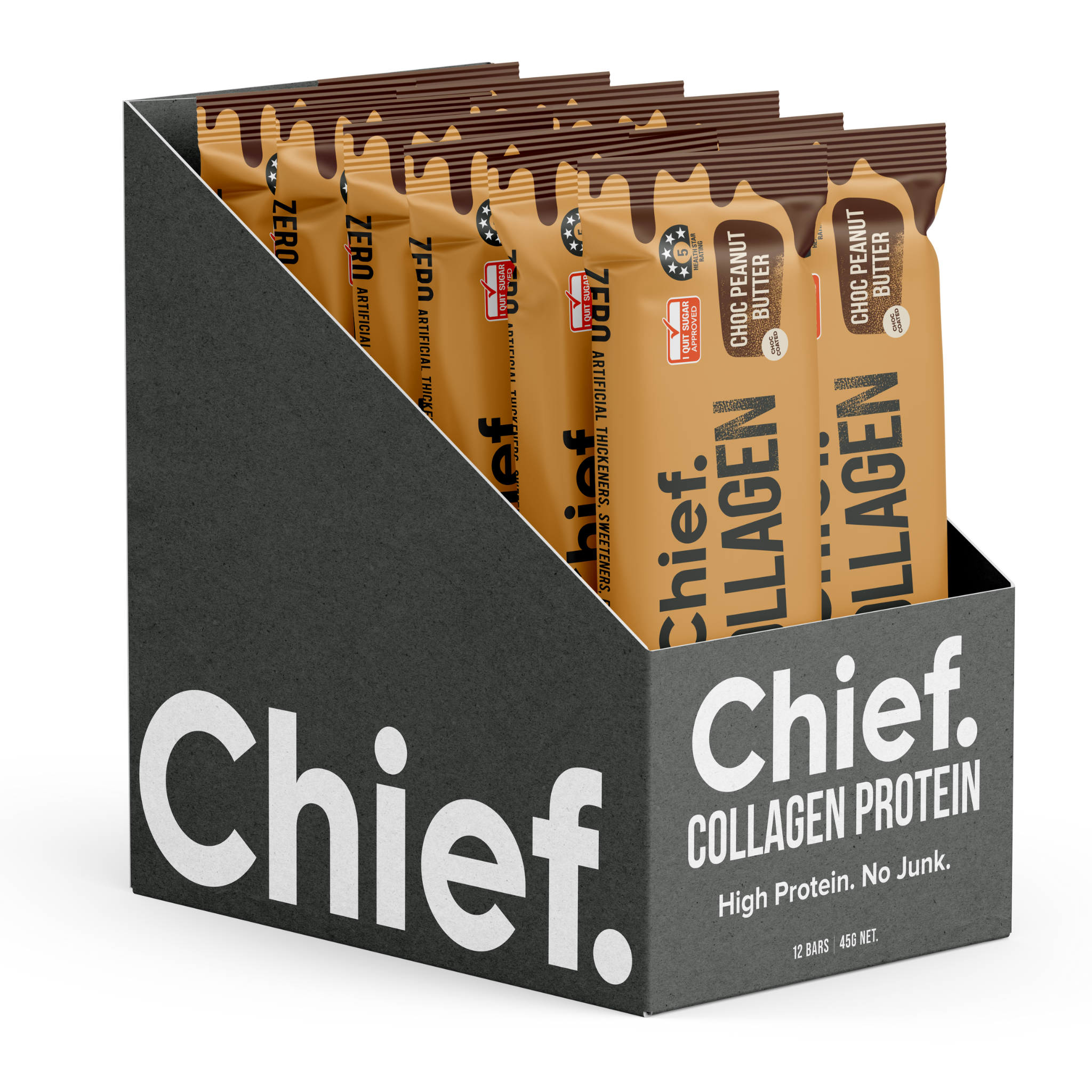 Collagen Protein Choc Peanut Butter Bar (12 bars) Chief Nutrition