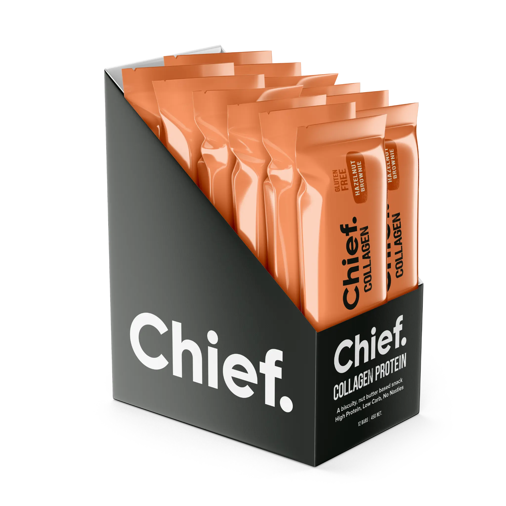 Collagen Protein Bar (12 bars) | Hazelnut Brownie | Chief Nutrition