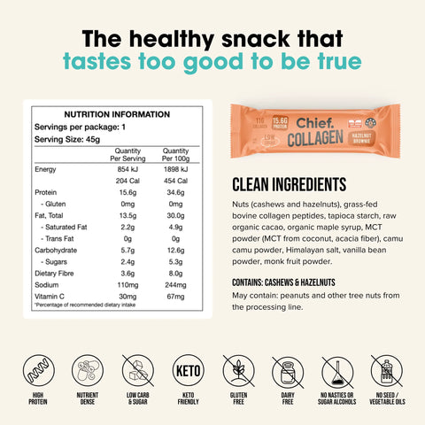 Collagen Protein Bar Mixed Box (12 x Bars) Chief Nutrition