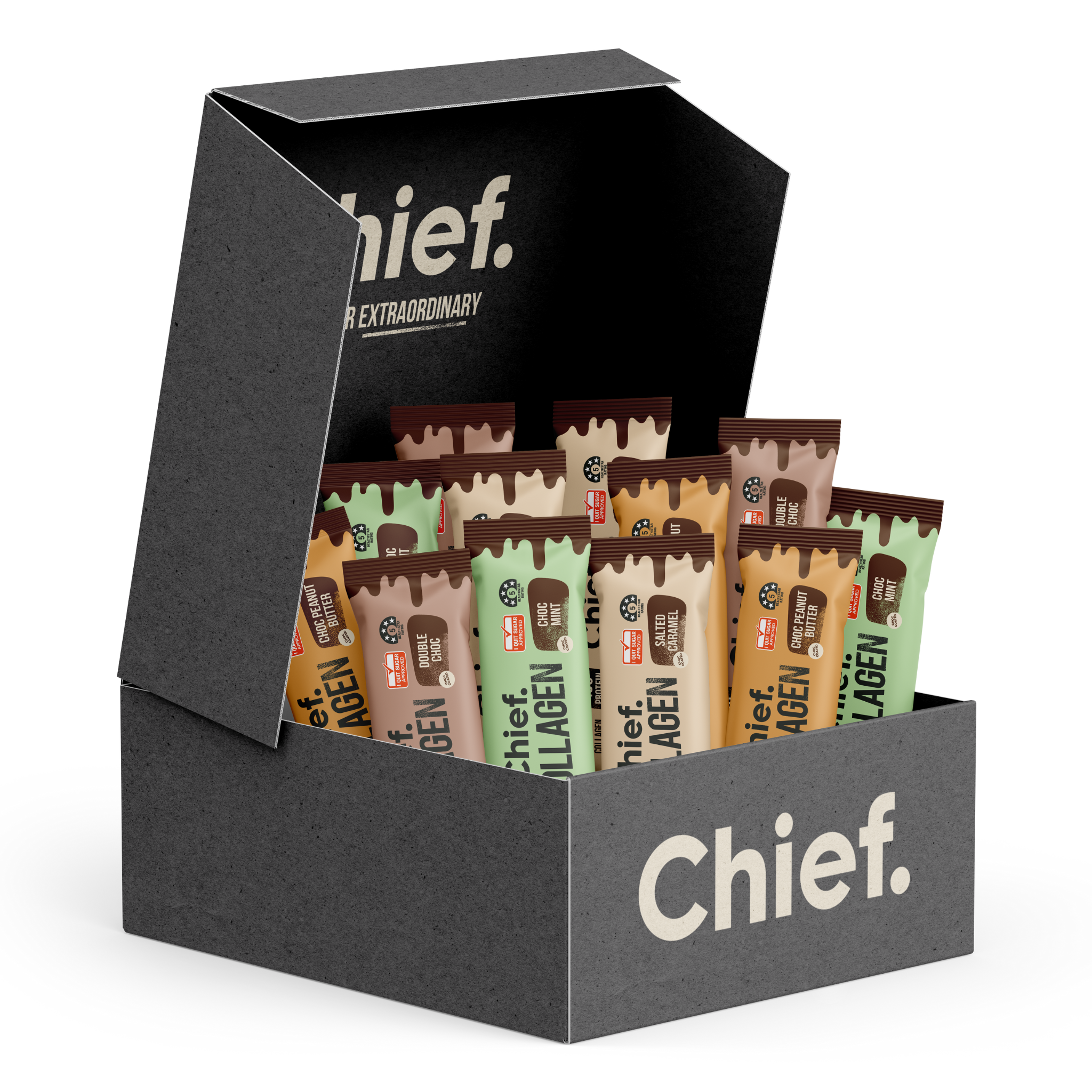 Collagen Protein Bar Mixed Box (12 x Bars) Chief Nutrition