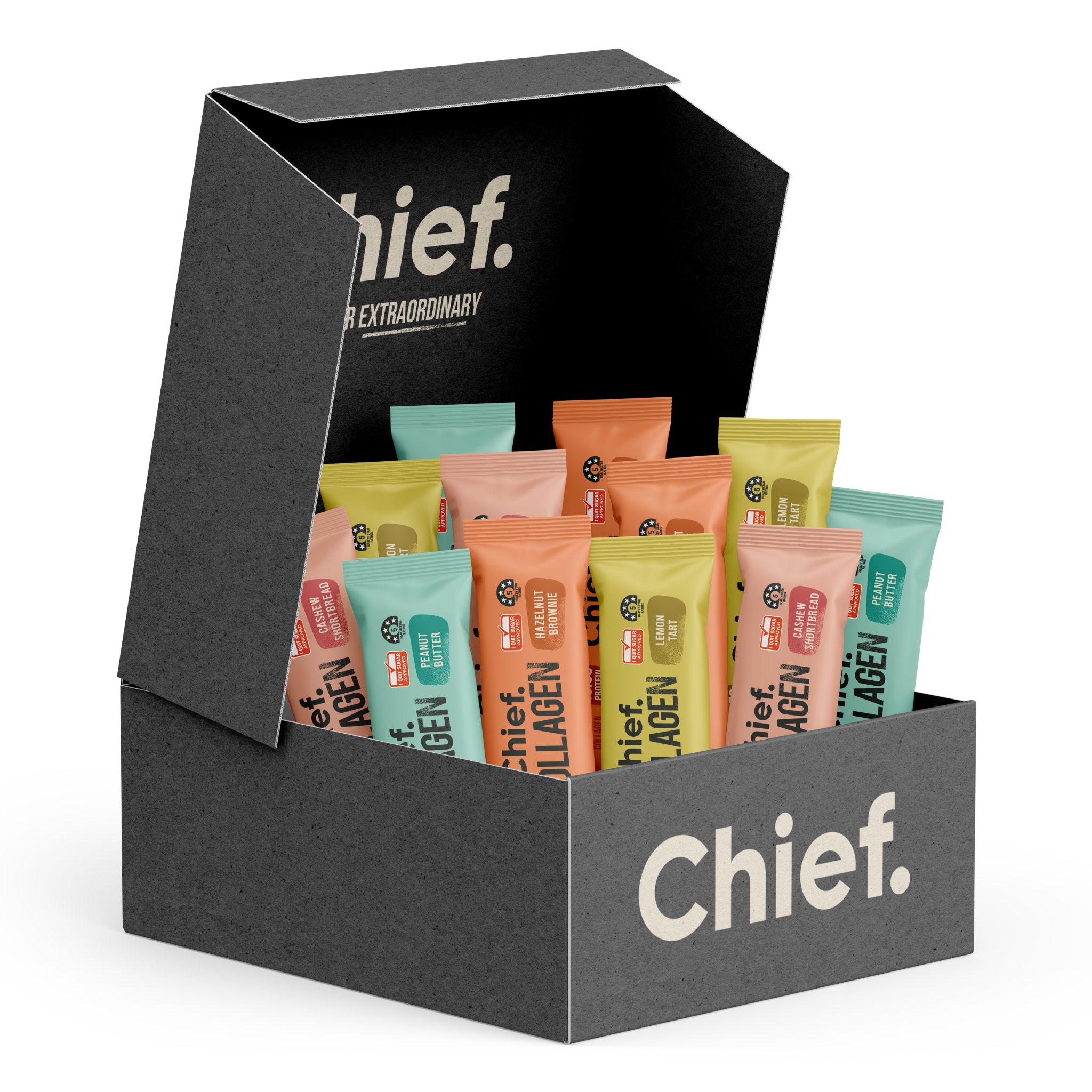 Collagen Protein Bar Mixed Box (12 x Bars) Chief Nutrition