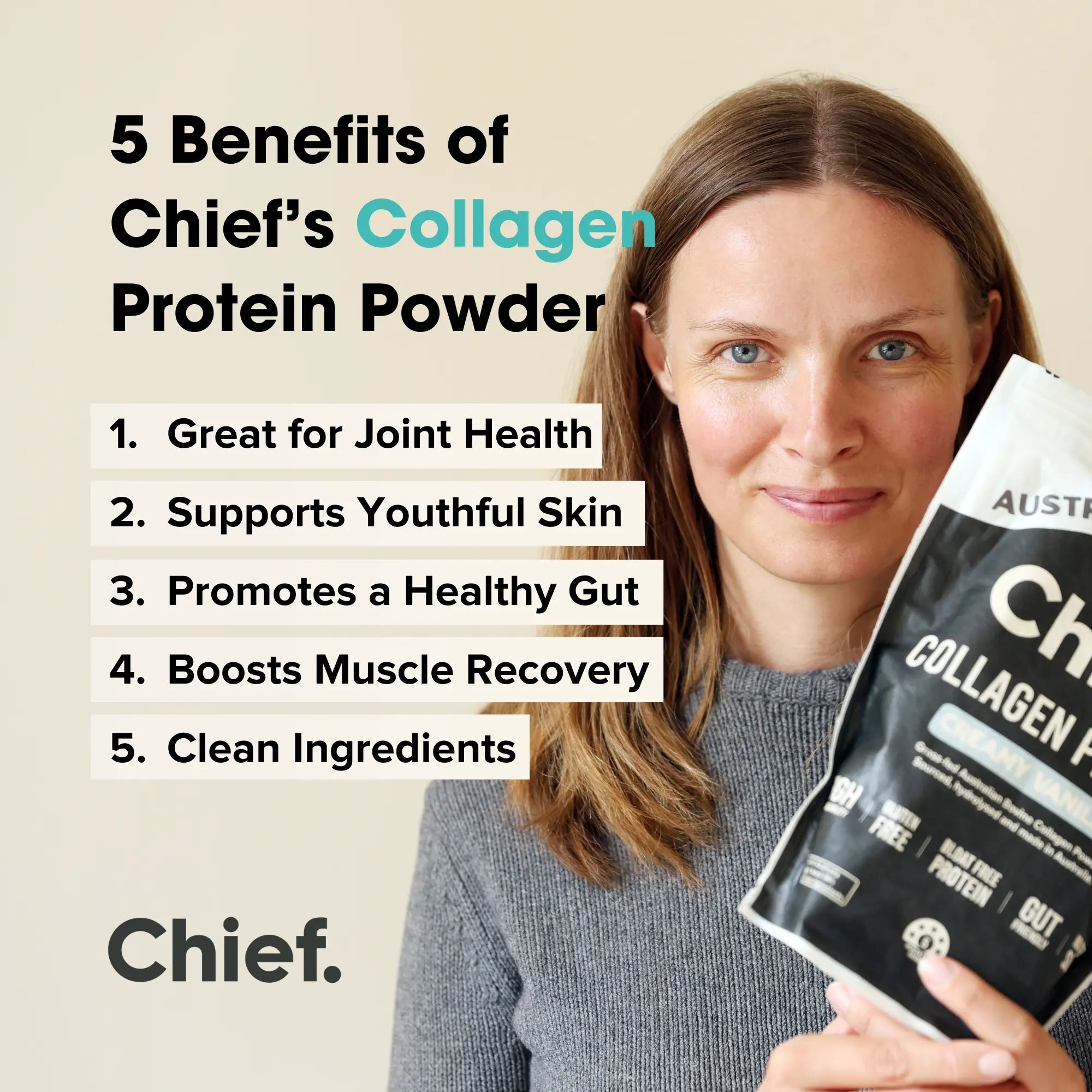 Grass-fed Collagen Protein Powder - Creamy Vanilla