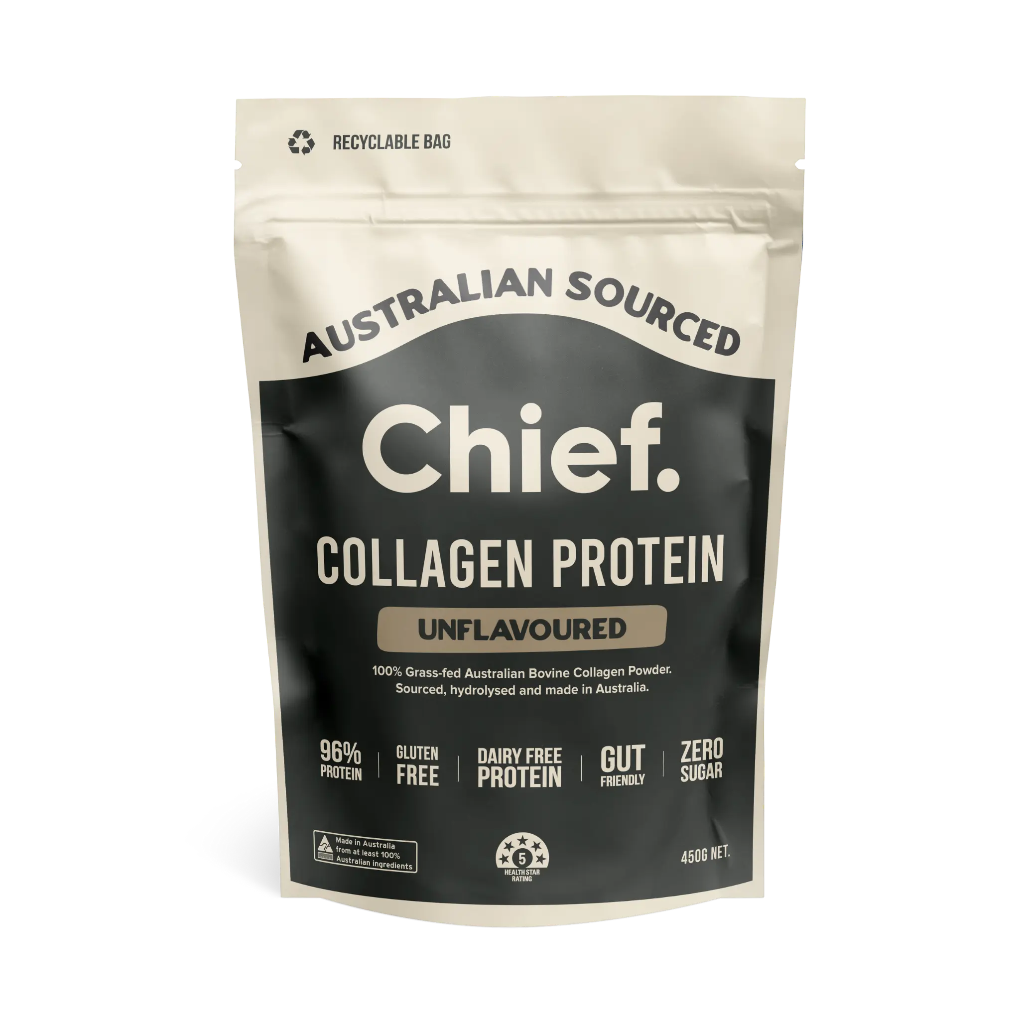 Grass-fed Collagen Protein Powder - Unflavoured (30 serves) Supplements Chief Nutrition   