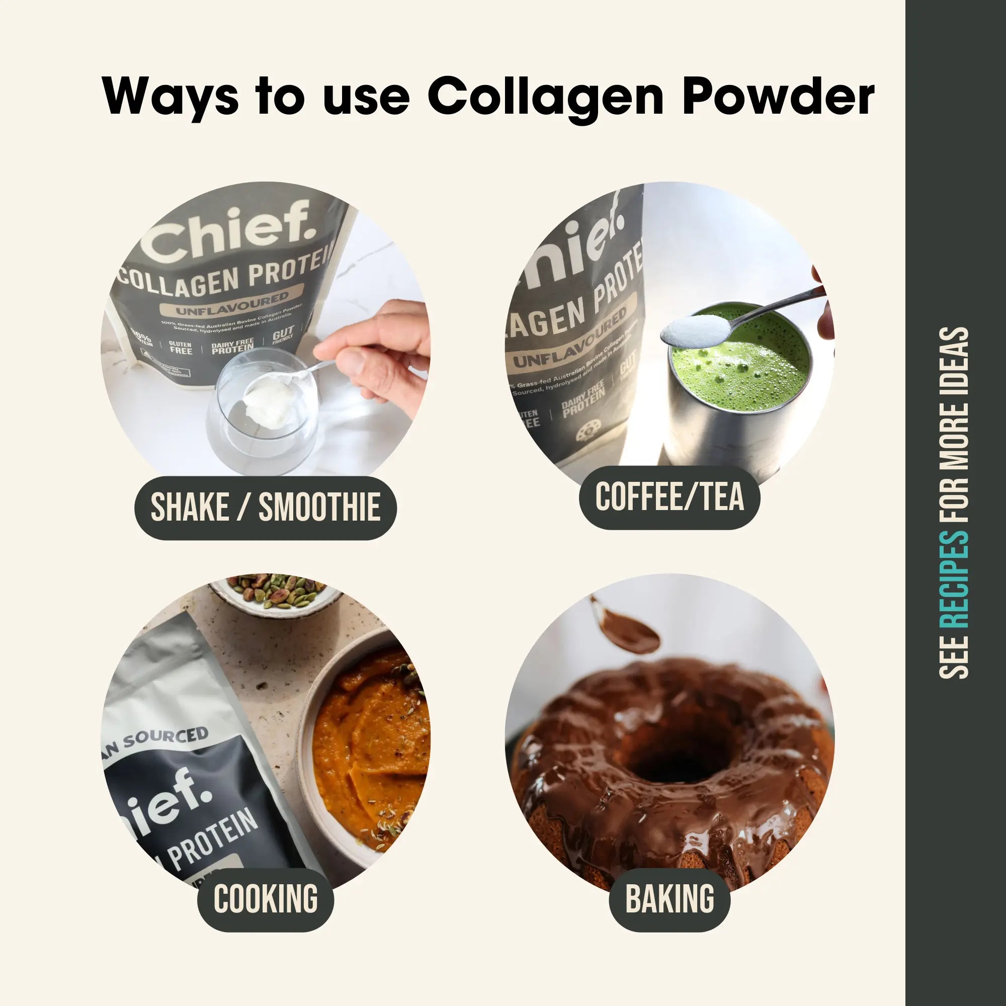 Grass-fed Collagen Protein Powder - Unflavoured (30 serves) Supplements Chief Nutrition   