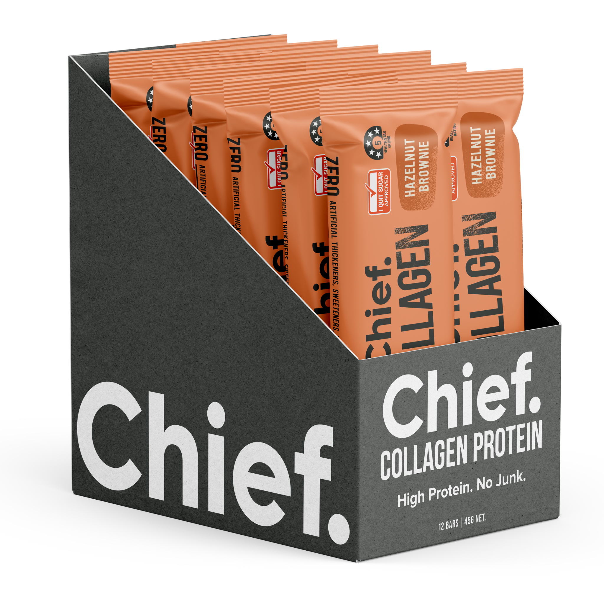 Collagen Protein Hazelnut Brownie Bar (12 bars) Chief Nutrition