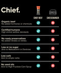 Organic Beef Bars - Cheezeburger (12 bars) *LIMITED EDITION* Chief Nutrition
