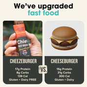 Organic Beef Bars - Cheezeburger (12 bars) *LIMITED EDITION* Meat Bar Chief Nutrition