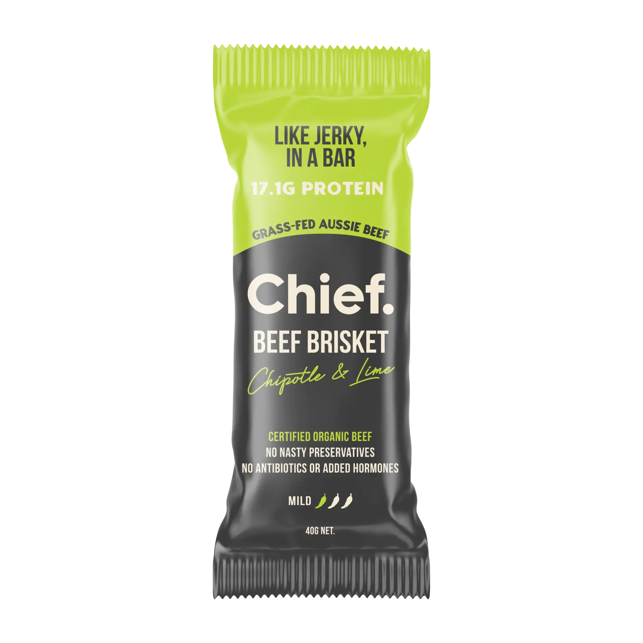 Organic Beef Bars - Chipotle & Lime (12 bars) Meat Bar Chief Nutrition