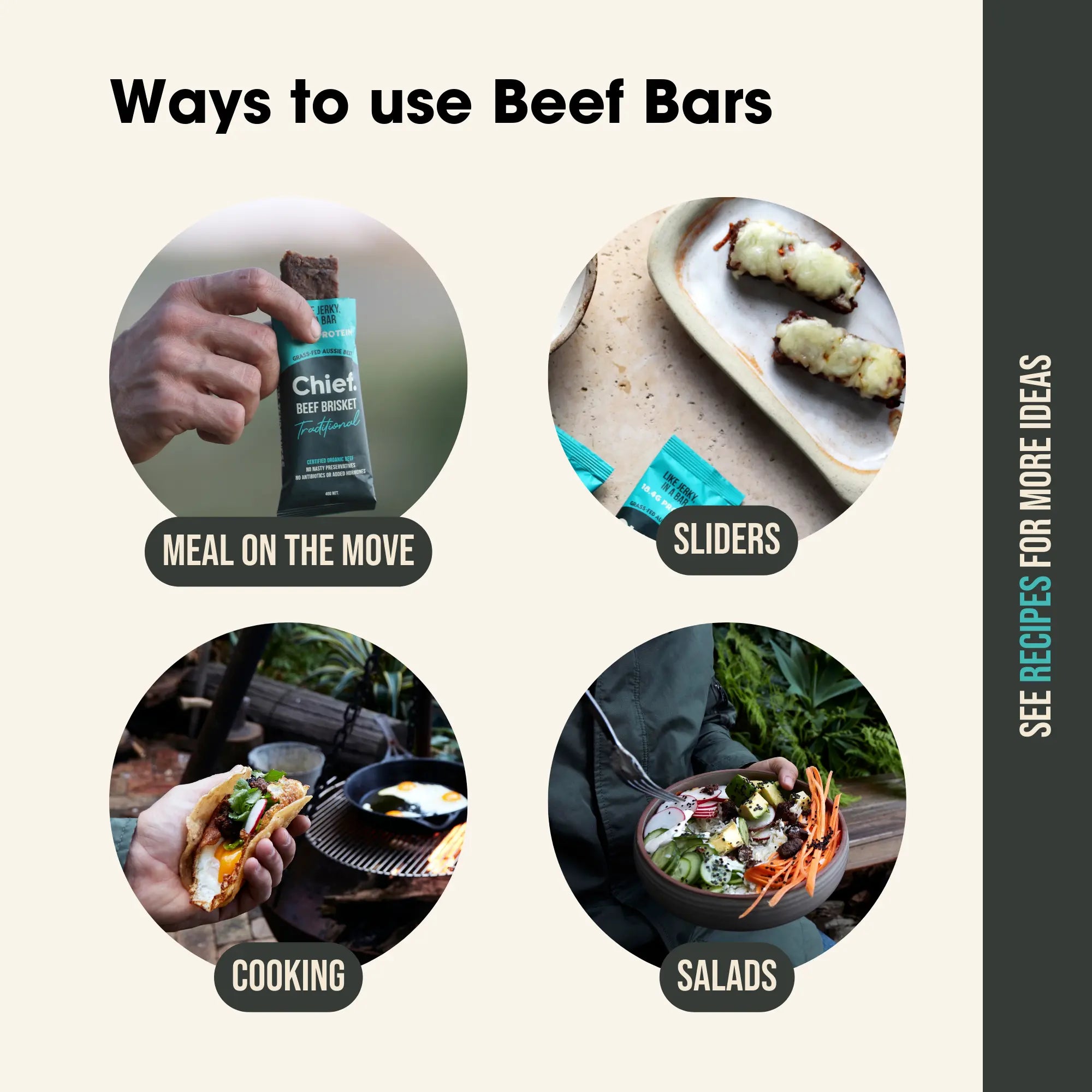 Organic Beef Bars Mixed Box (12 bars) Meat Bar Chief Nutrition