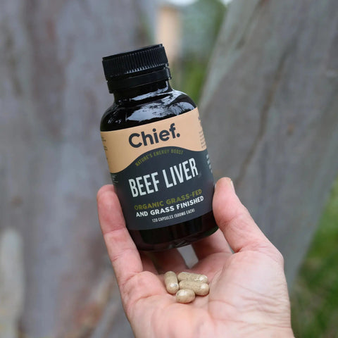 Organic Beef Liver Energy Boost (120 Capsules) Supplements Chief Nutrition