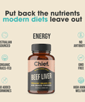 Organic Beef Liver, Heart & Kidney Immunity Boost (120 Capsules) (testing) Supplements Chief Nutrition