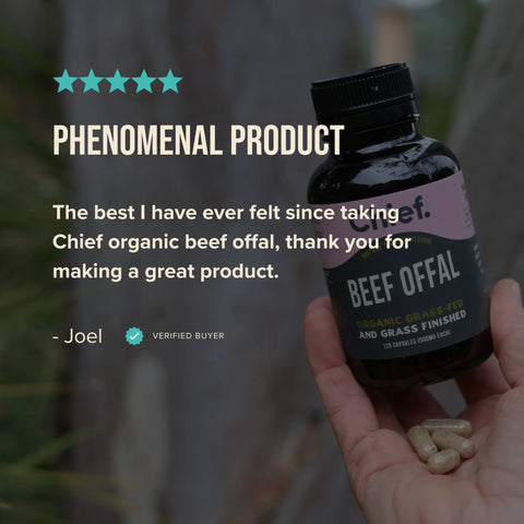 Organic Beef Offal Multivitamin (120 Capsules) Chief Nutrition