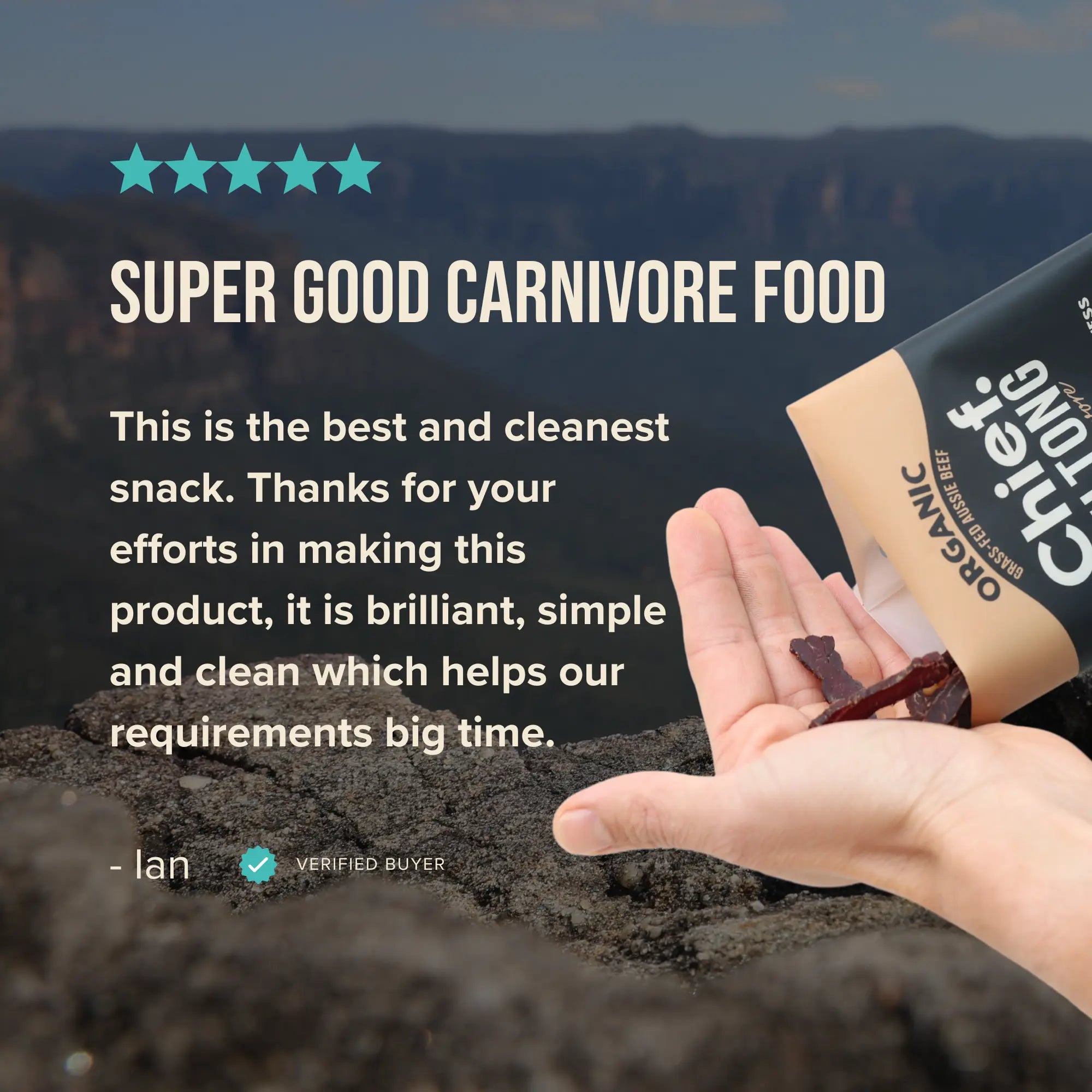 Organic Biltong - Carnivore (12 x 30g bags) Chief Nutrition