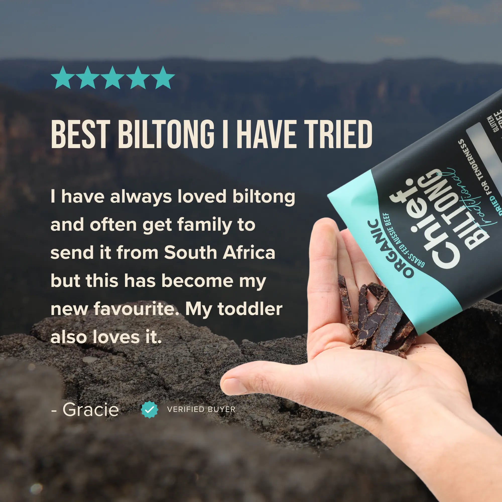 Organic Biltong Sample Pack (4 x 30g bags) Chief Nutrition