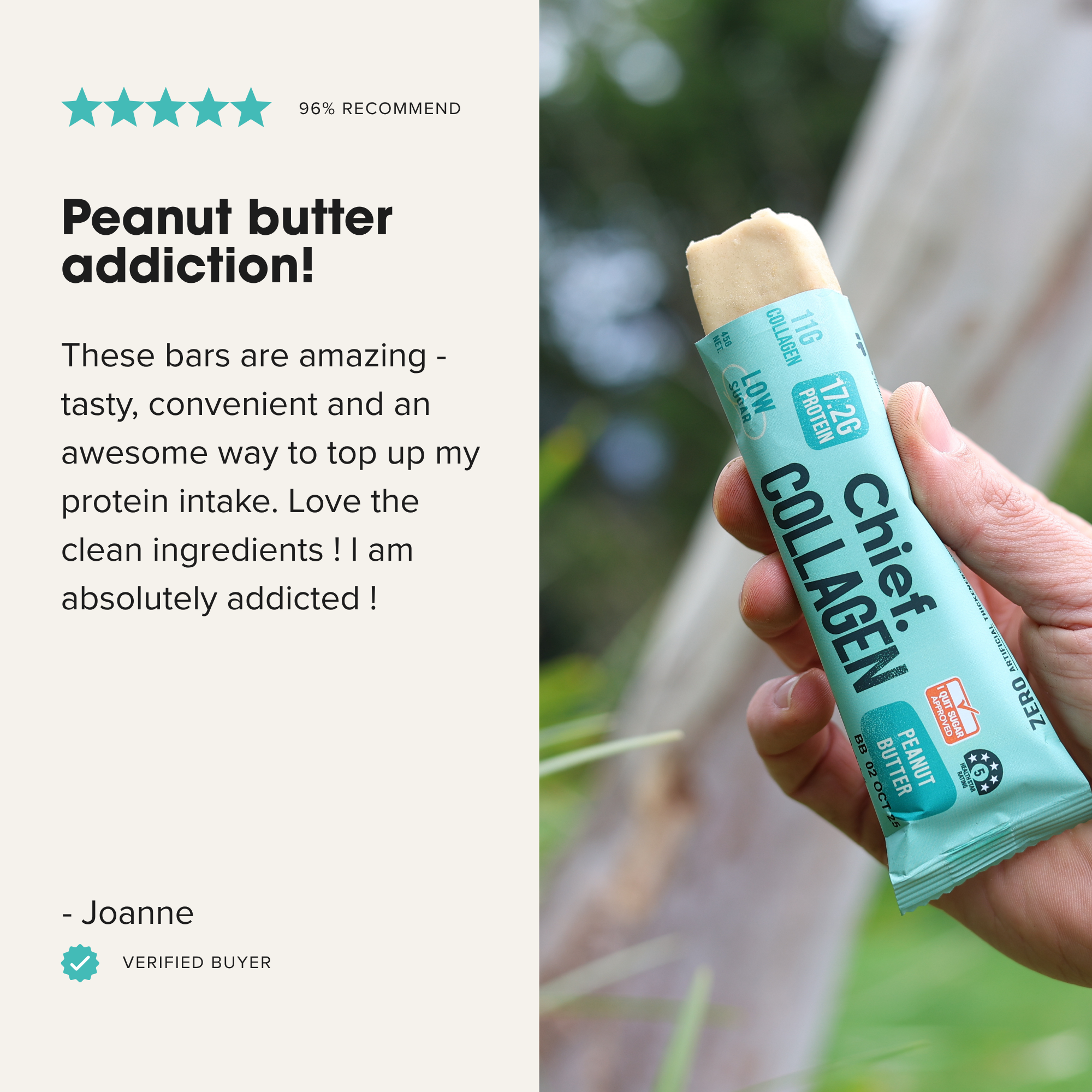 Collagen Protein Peanut Butter Bar (International Label)
