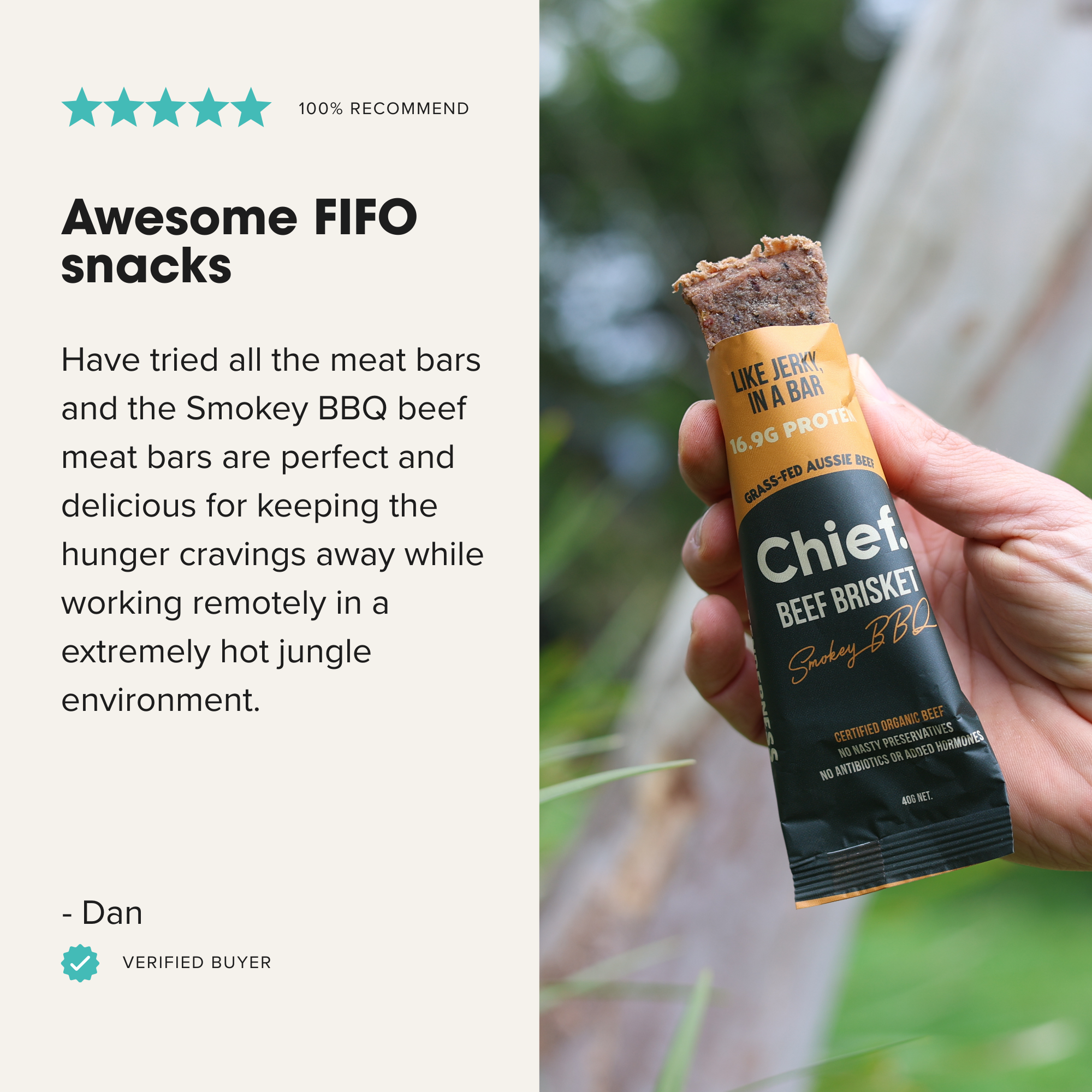 Organic Beef Bars - Smokey BBQ (12 bars)