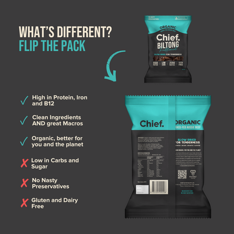 Traditional Beef Biltong (12 x 30g bags) Biltong Chief Nutrition