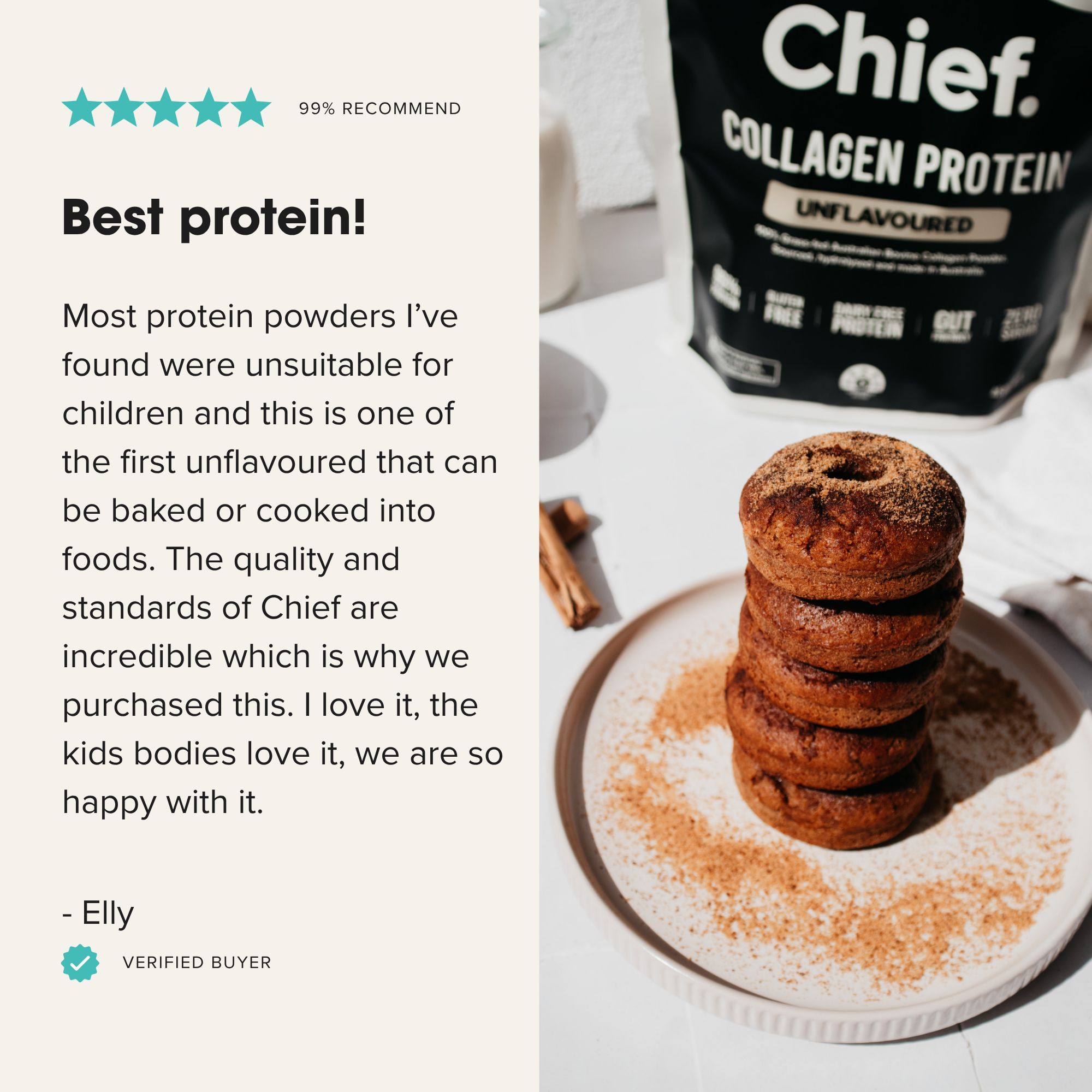 Grass-fed Collagen Protein Powder - Unflavoured (Batch Tested)