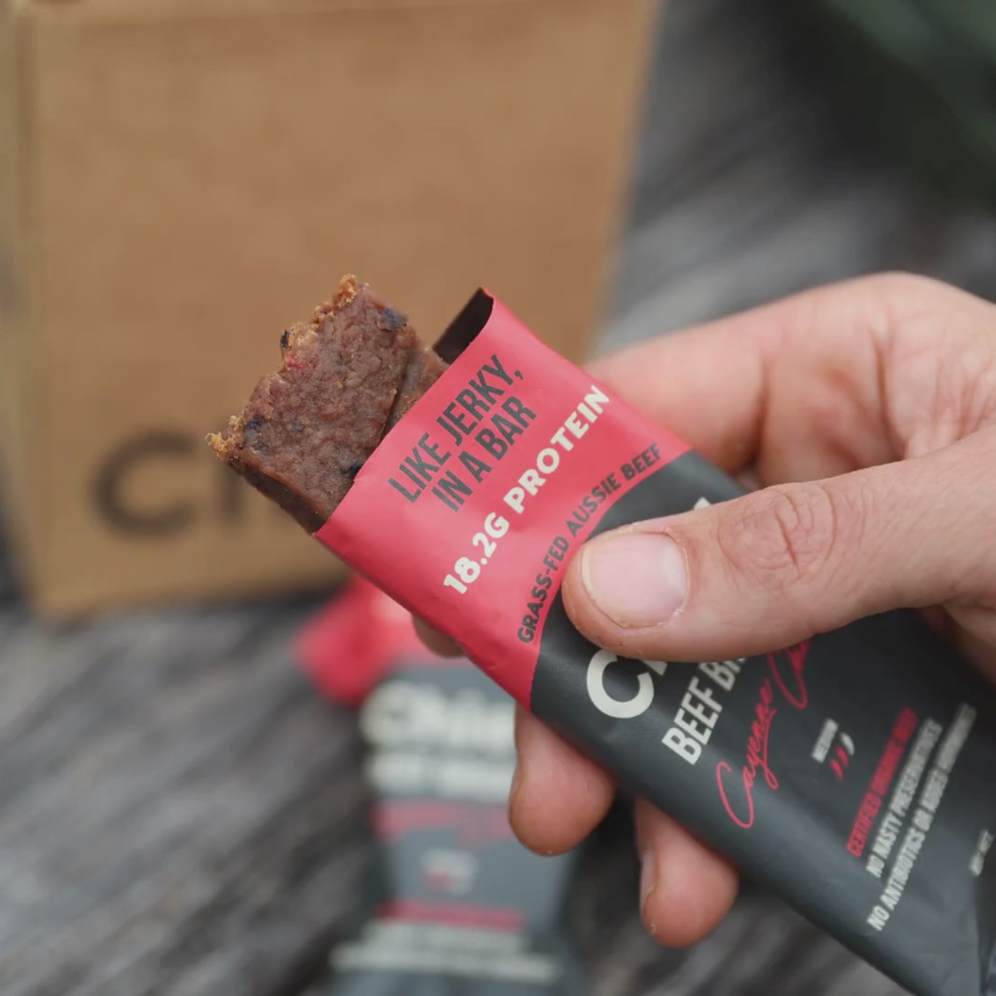 Chilli Beef Bars (12 bars) - SHORT DATED Meat Bar Chief Nutrition